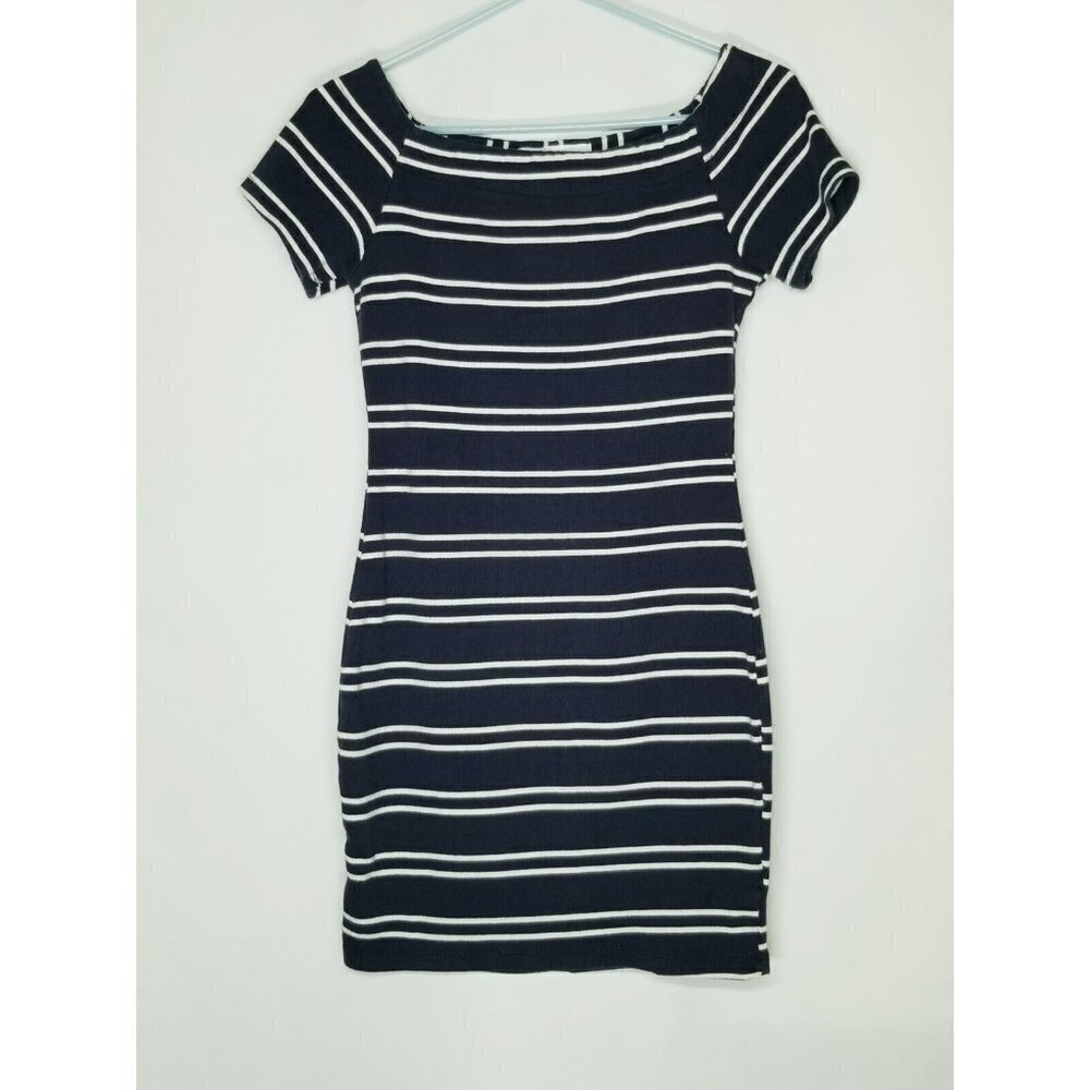 astr the label dress Blue And White Striped‎ Bodycon boatneck  size Large